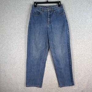 Talbots Jeans Women's 6 Blue Denim Petites Stretch Tapered Leg Mom 27x28